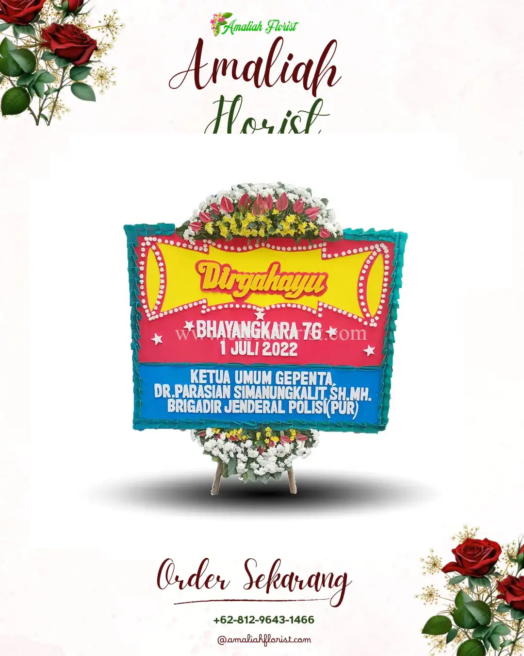 Papan Bunga HUT Ulang Tahun Air Hangat Timur